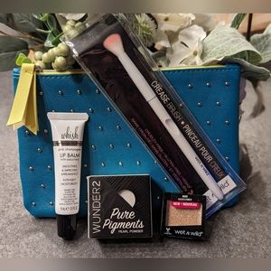 Makeup Bundle Whish Lip Balm, Pigment, Wet n Wild Crease Brush + Eyeshadow